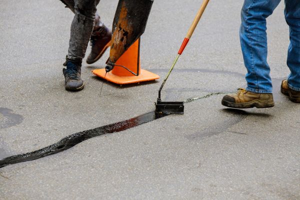 Parking Lot Crack Sealing in Rocklin
